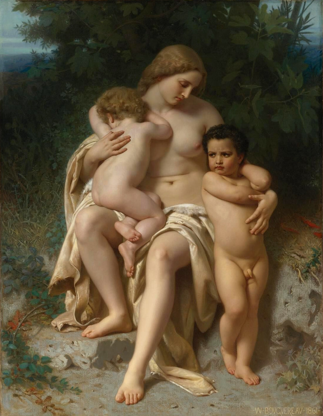 Reproduction du tableau « Première discorde - Bouguereau » par Alpha Reproduction en peinture à l’huile