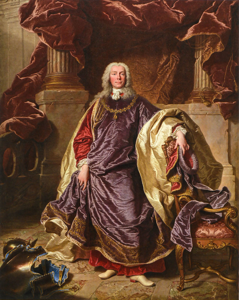 Retrato del príncipe José Wenzel I de Liechtenstein en gran uniforme de la Orden de la Toison de Oro - Hyacinthe Rigaud
