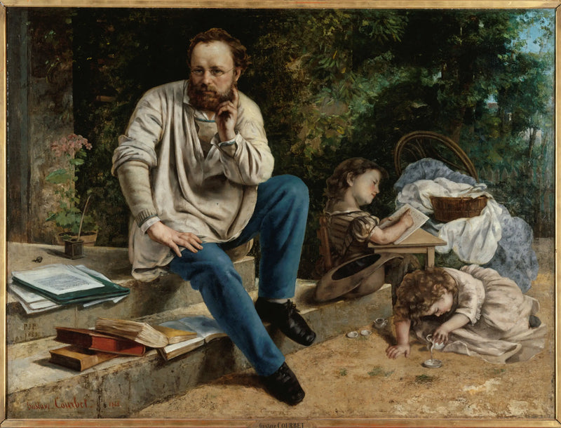 Proudhon y sus hijos - Gustave Courbet