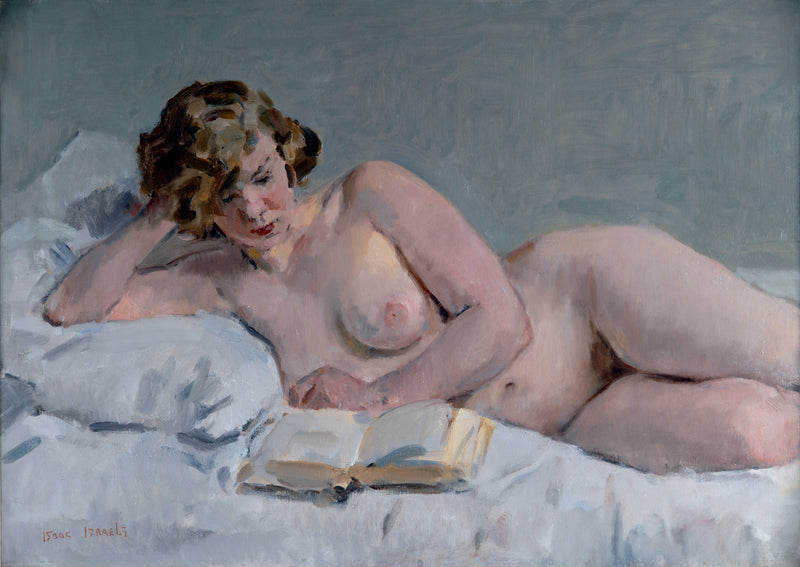 Lectura desnuda reclinada - Isaac Israels
