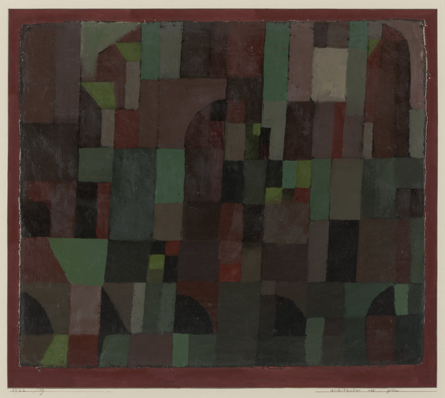 Red/Green Architecture (yellow/violet gradation) - Paul Klee