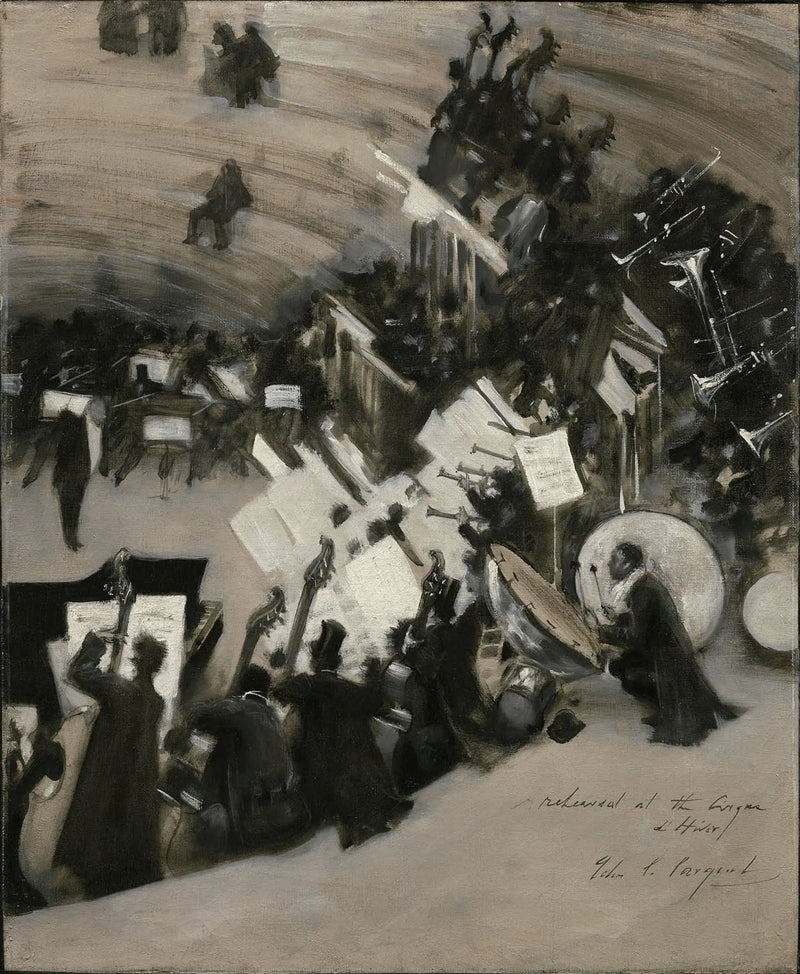 Repetición de la orquesta Pasdeloup en el Circo de Invierno - John Singer Sargent