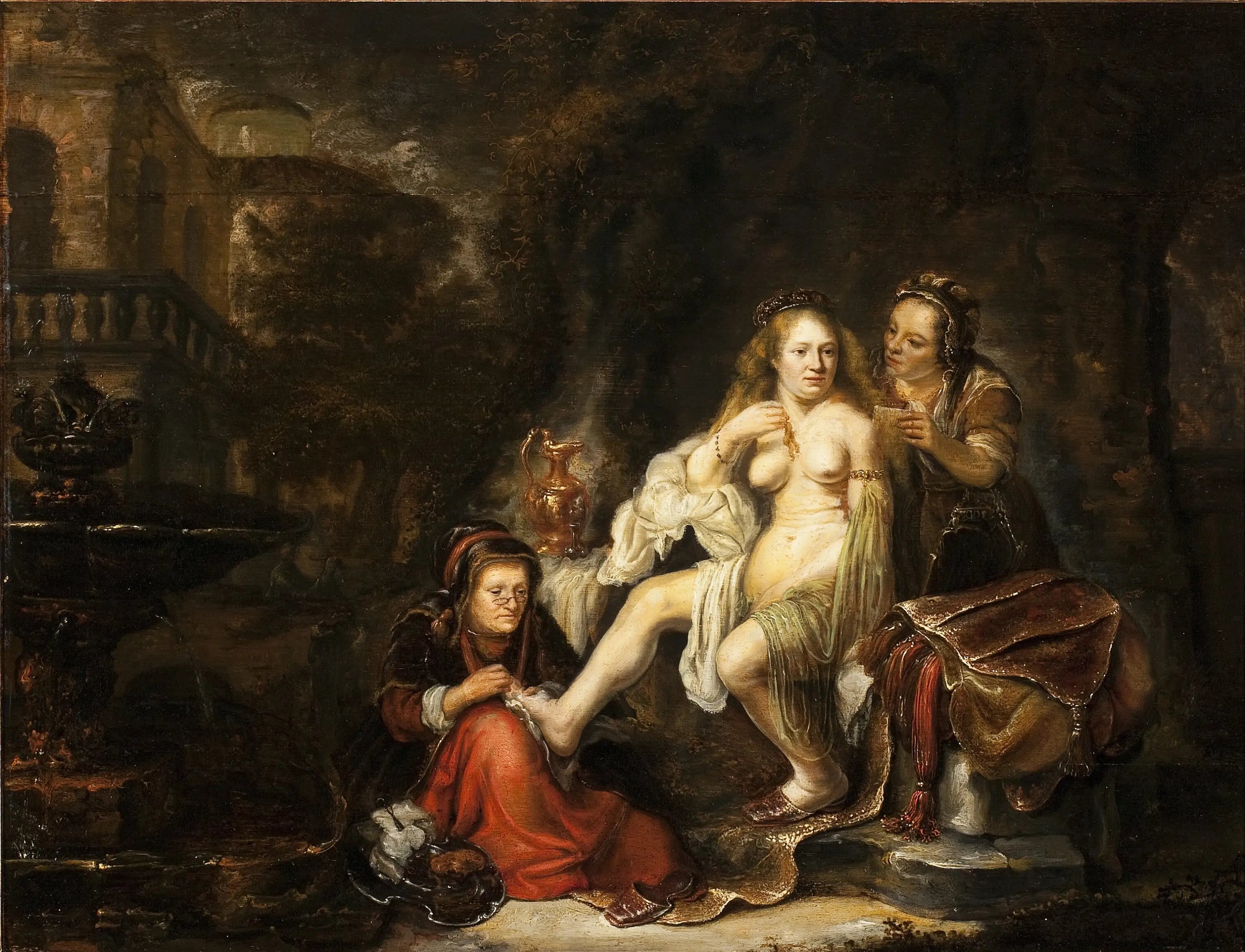 Reproduction du tableau « Bath-Shéba reçoit la lettre de David - Rembrandt » par Alpha Reproduction en peinture à l’huile