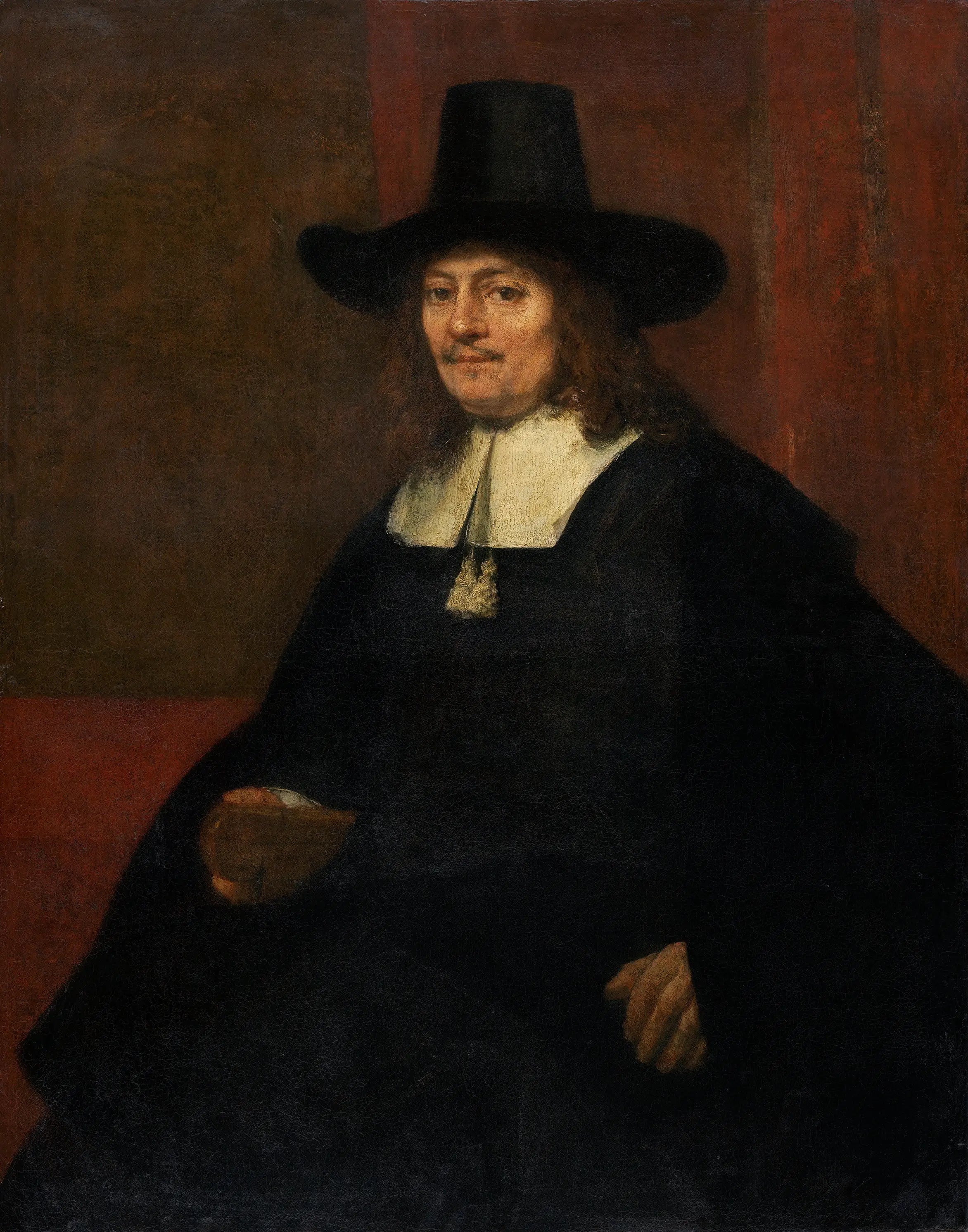 Reproduction du tableau « Portrait d'un homme au chapeau haut de forme - Rembrandt » par Alpha Reproduction en peinture à l’huile