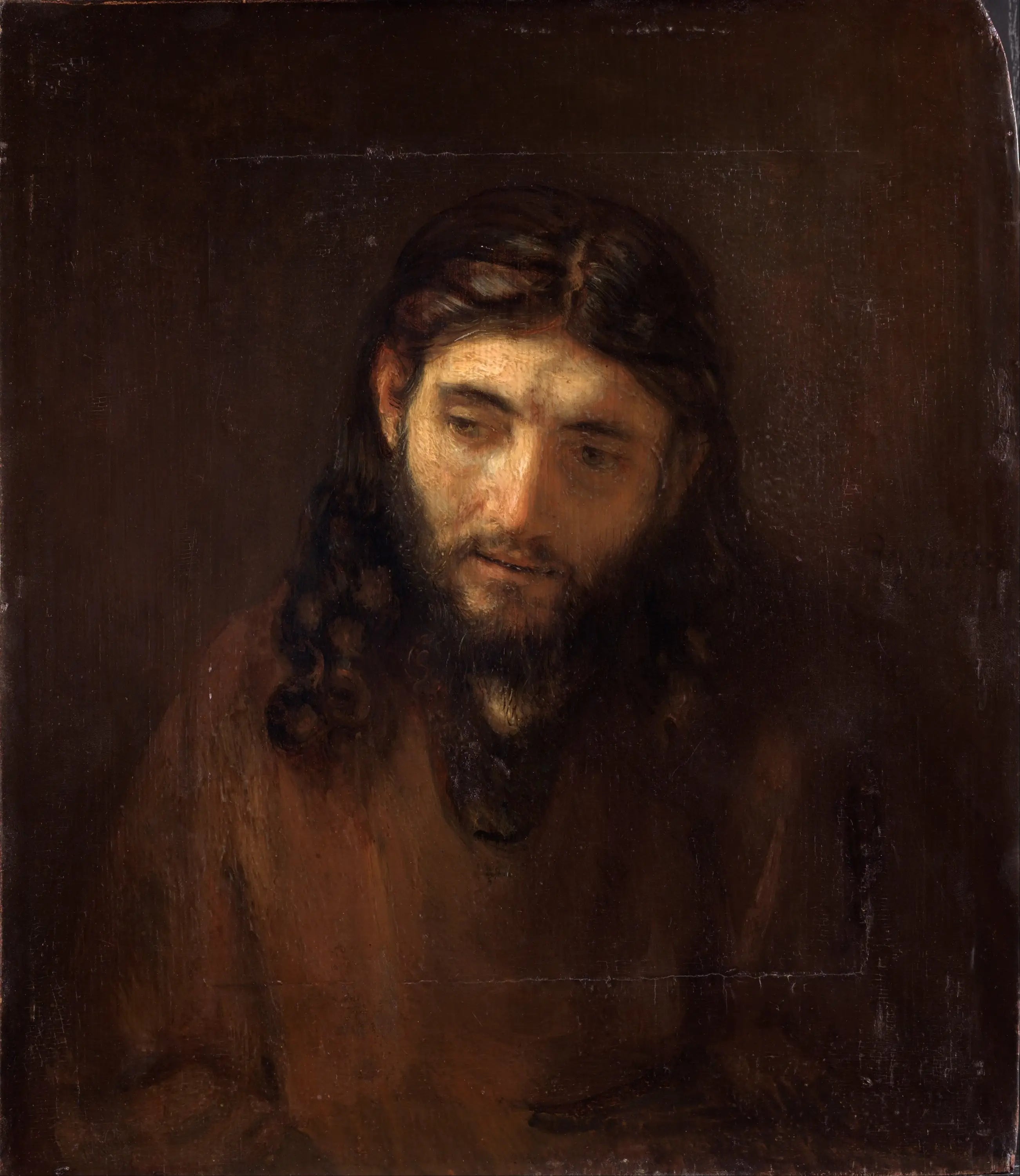 Reproduction du tableau « Tête du Christ - Rembrandt » par Alpha Reproduction en peinture à l’huile