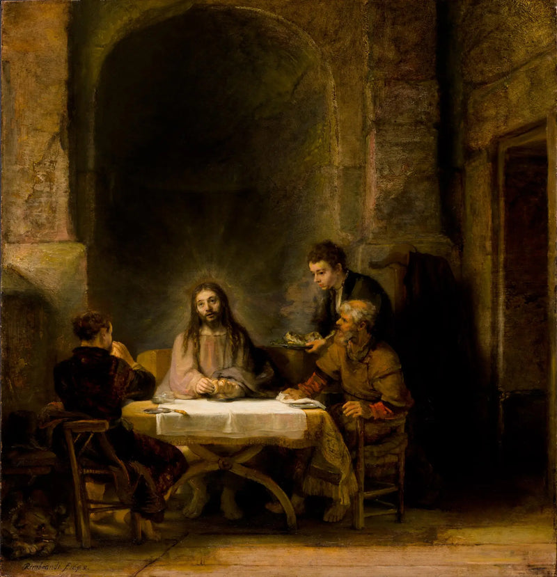 El Cristo revelándose a los peregrinos de Emaús - Rembrandt