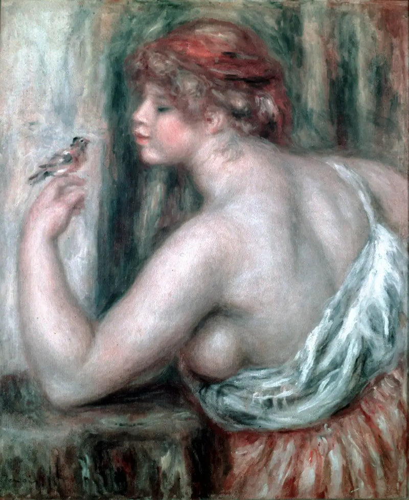 Mujer con petirrojo - Pierre-Auguste Renoir
