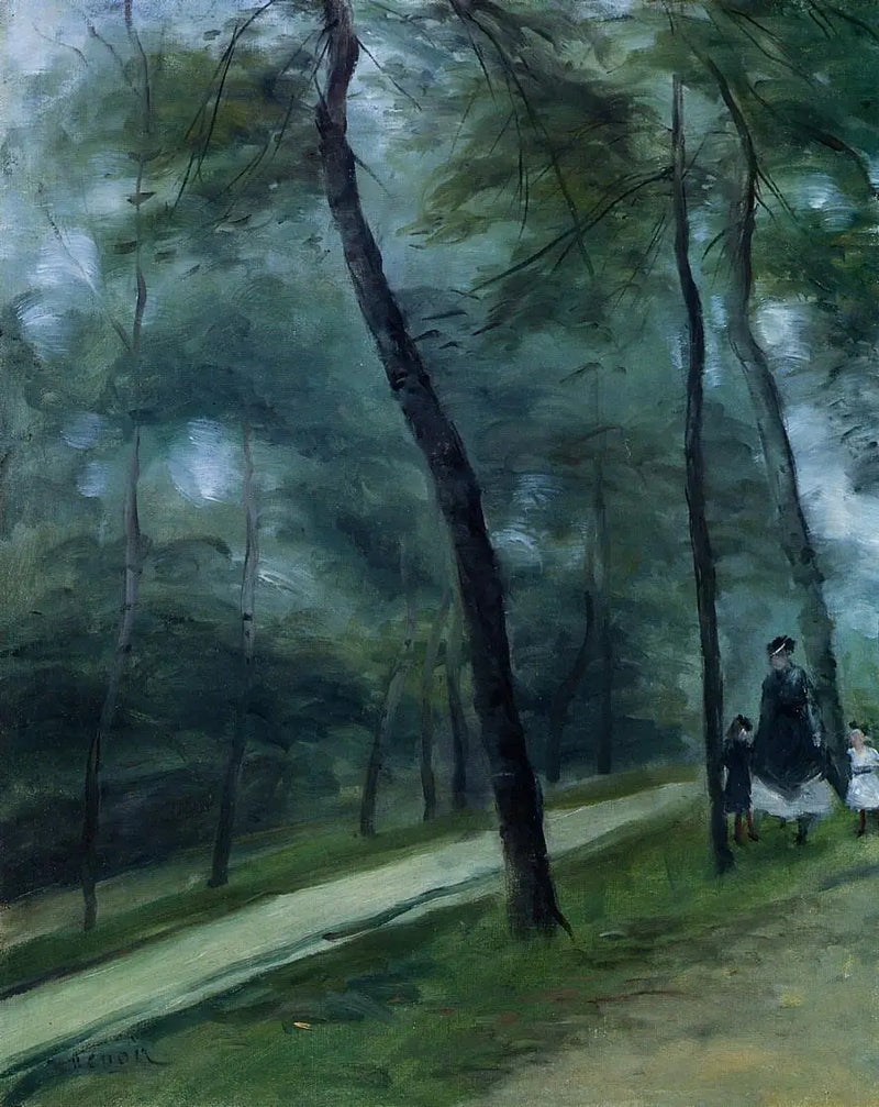 Paseo por el bosque (Sra. Le Cœur y sus hijos) - Pierre-Auguste Renoir