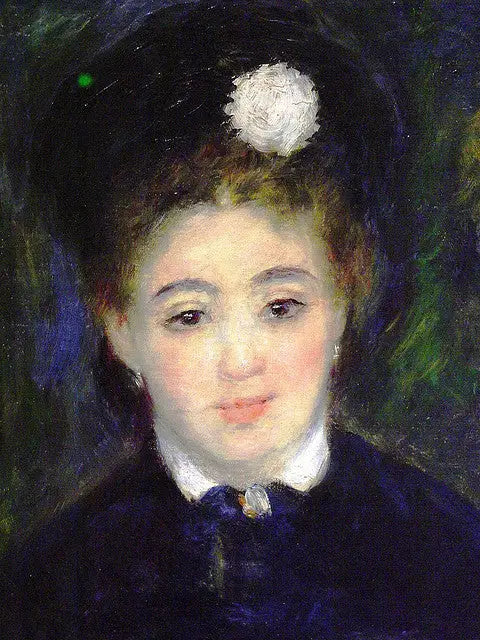 Cabeza de mujer en negro - Pierre-Auguste Renoir
