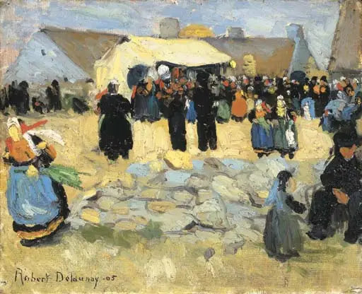 Reproduction du tableau « Marché breton - Robert Delaunay » par Alpha Reproduction en peinture à l’huile