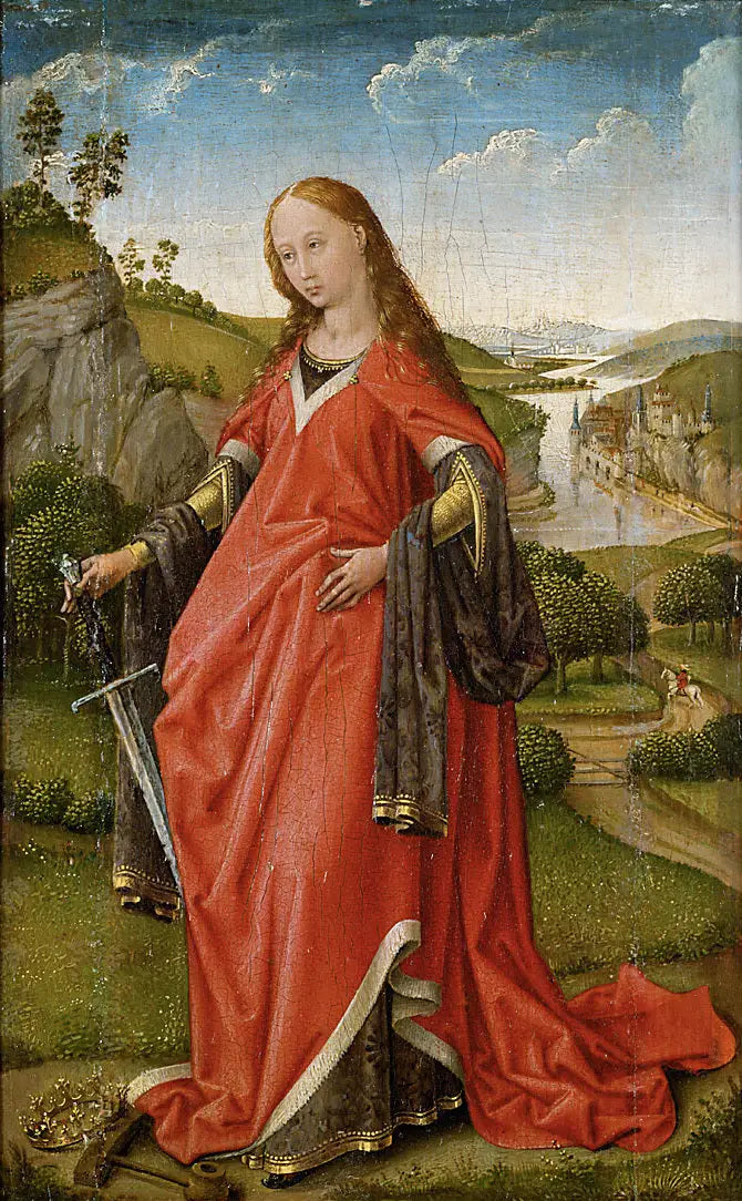 Ala derecha de un díptico: Santa Catalina - Rogier van der Weyden