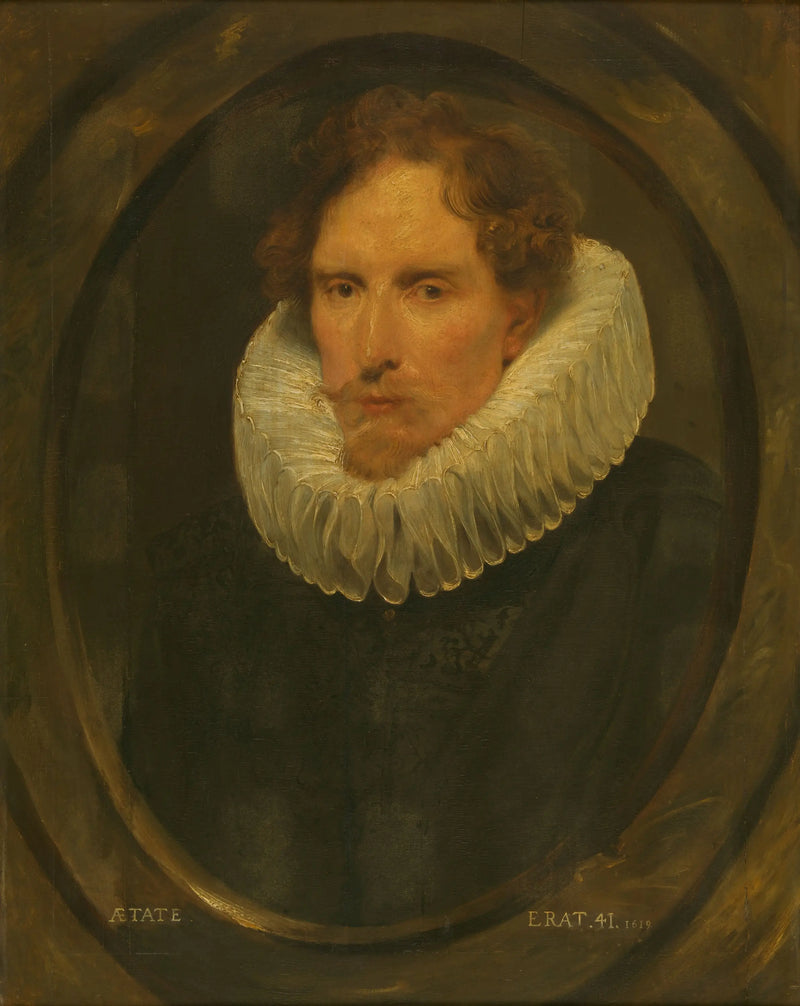 Hombre en un marco ovalado - Antoine van Dyck