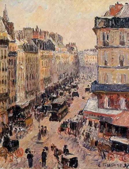 Rue Saint-Lazare, Efecto del Sol - Camille Pissarro