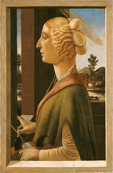 Retrato de una mujer (con atributos de Santa Catalina de Alejandría) - Sandro Botticelli