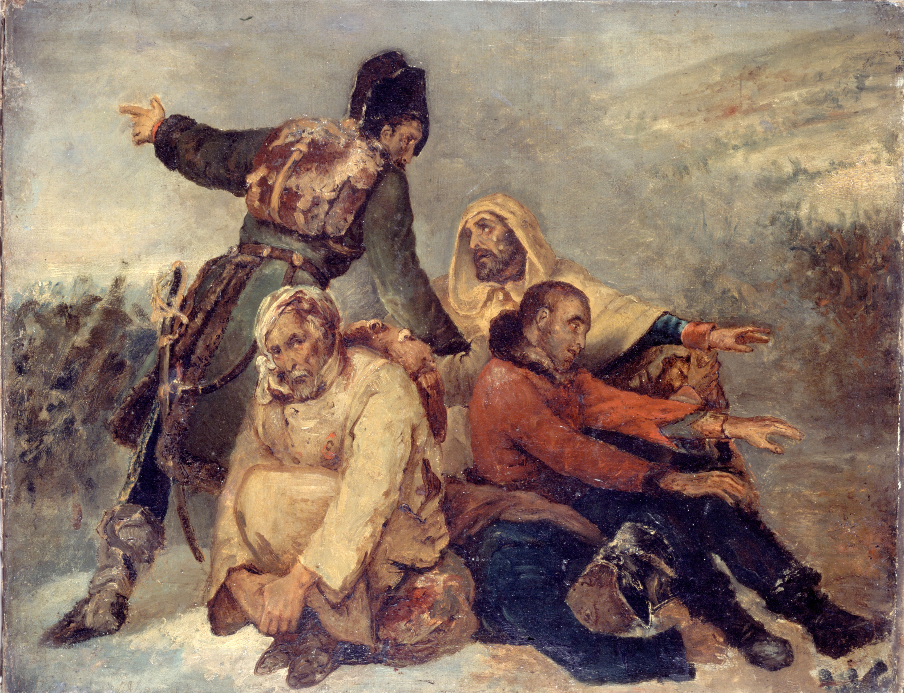 Quatre soldats de l’armée en déroute - Ary Scheffer - Alpha Reproduction