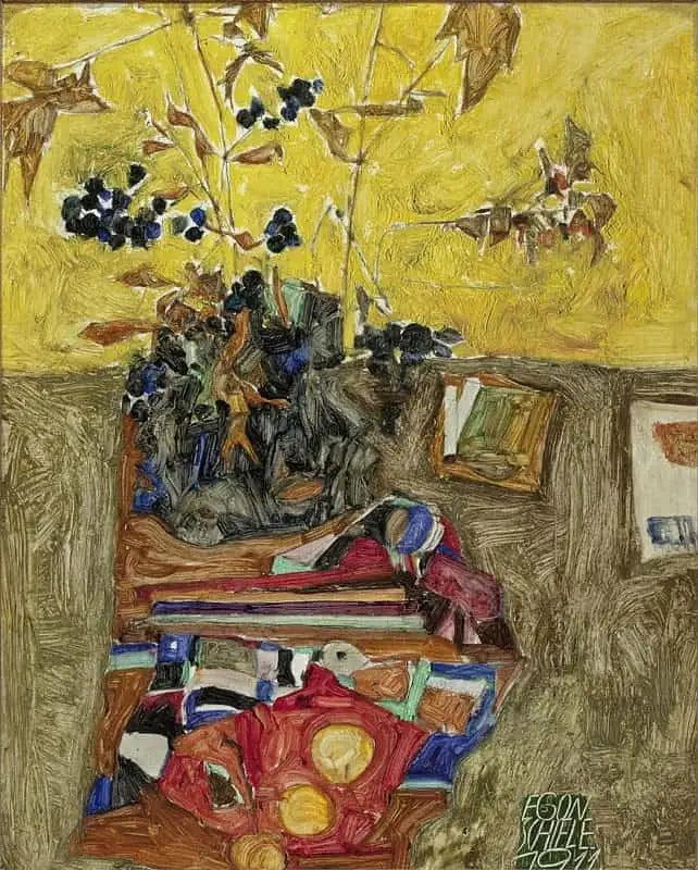 Bodegón con flores - Egon Schiele
