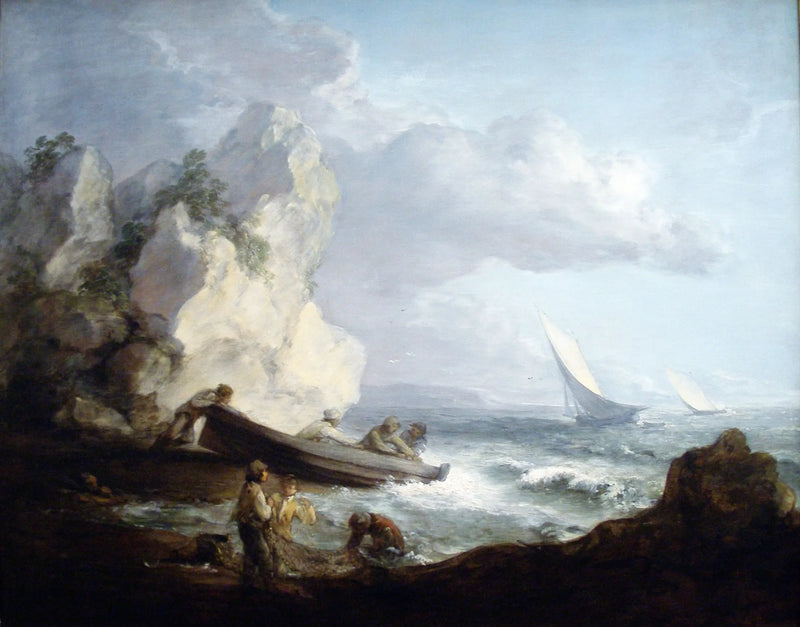 Costa marítima con pescadores - Thomas Gainsborough