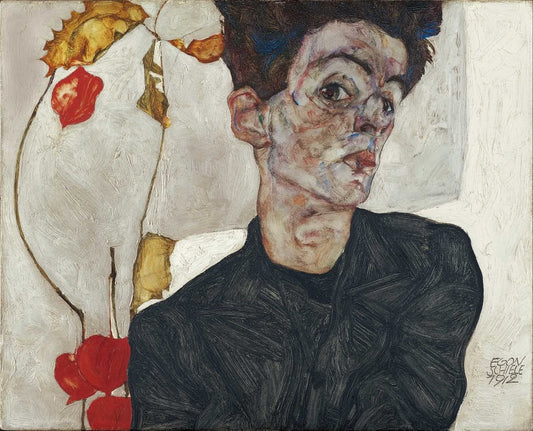 🪞 Retrato del Artista con Linterna China – Egon Schiele (1912)