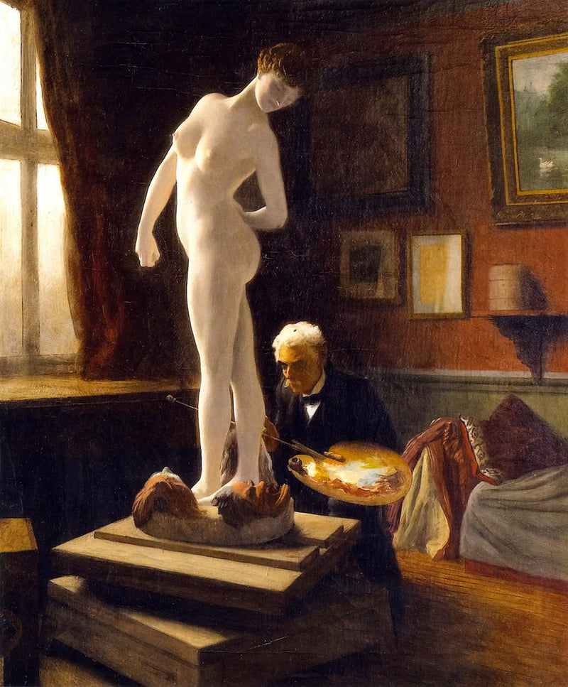 Autorretrato pintando La Jugadora de bolas - Jean-Léon Gérôme
