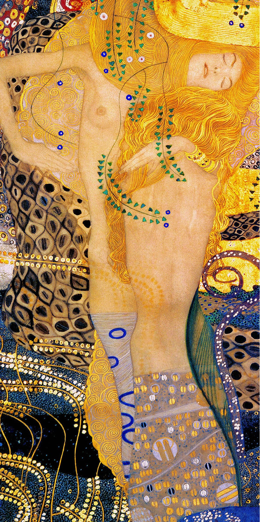 🐍✨ Serpiente de agua II – Gustav Klimt (1904–1907)