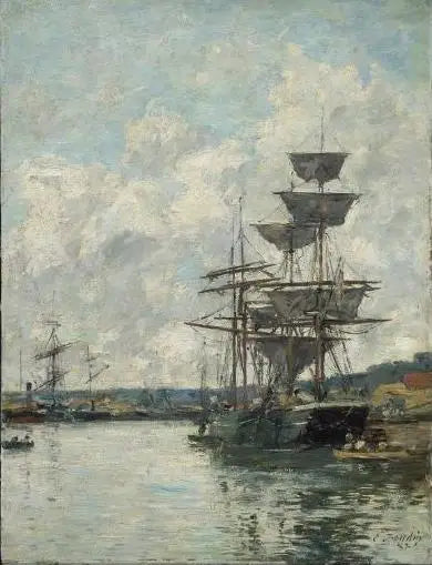 Barcos en El Havre - Eugène Boudin