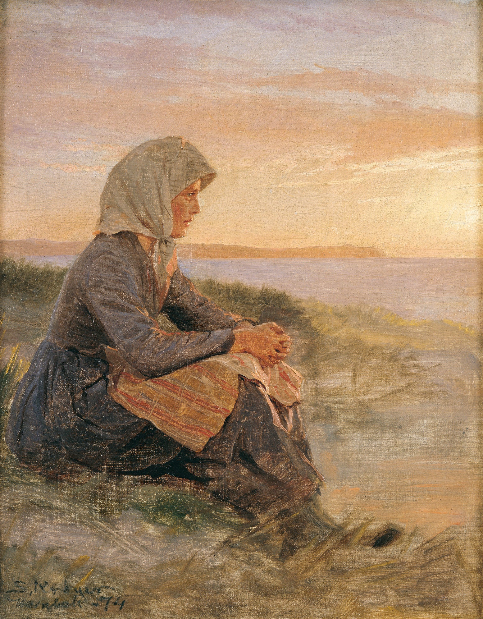 Fille de pêcheur assise Hornbæk - Peder Severin Krøyer - Alpha Reproduction
