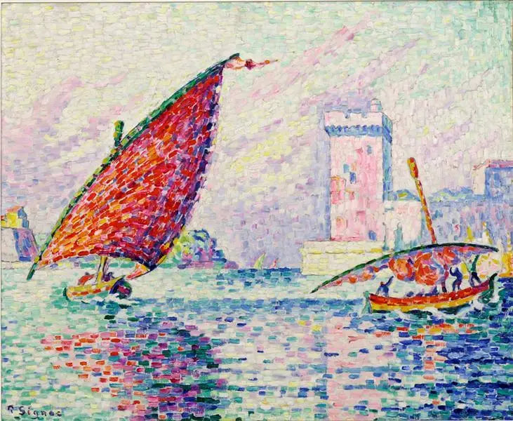 Reproduction du tableau « Marseille, barques de pêche ou le Fort Saint-Jean - Paul Signac » par Alpha Reproduction en peinture à l’huile