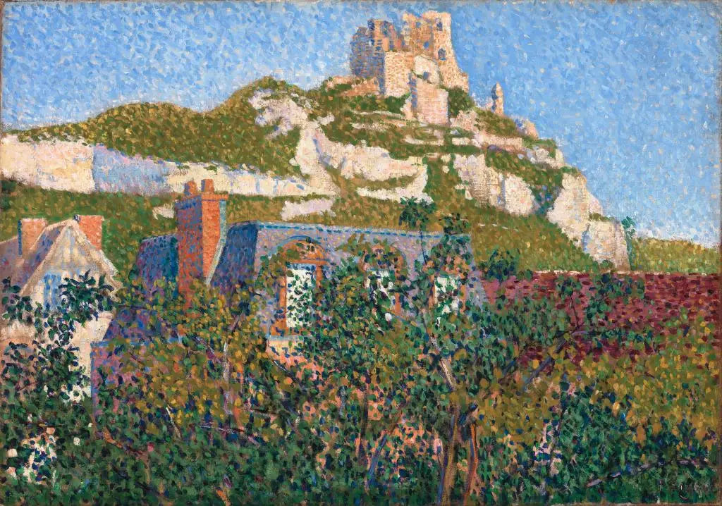 Reproduction du tableau « Le Château Gaillard, vue de ma fenêtre, Petit-Andely - Paul Signac » par Alpha Reproduction en peinture à l’huile