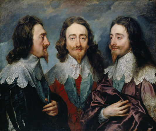 👑 Retrato triple de Carlos I – Anthony van Dyck (alrededor de 1635–1636)