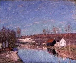 El Loing y el cerro de Saint-Nicaise - tarde de febrero - Alfred Sisley