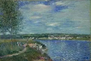 Lavadoras, cerca de Champagne - Alfred Sisley