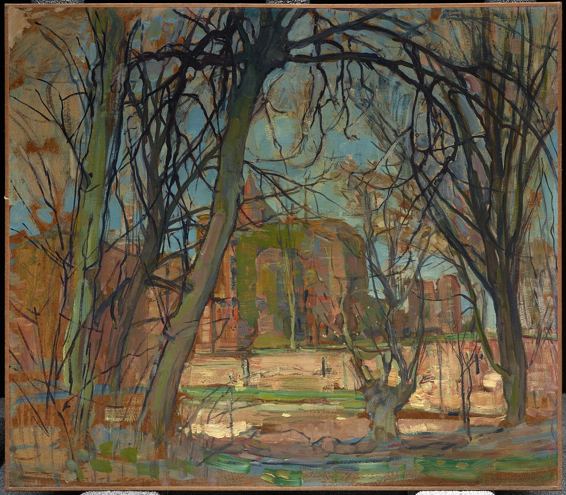 Sol de primavera (Lentezon): Ruina del castillo de Brederode - Piet Mondrian