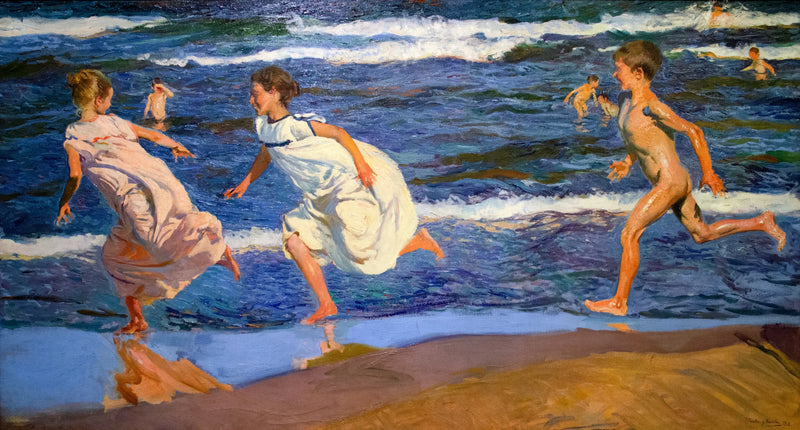 Correr a lo largo de la playa, Valencia - Joaquín Sorolla