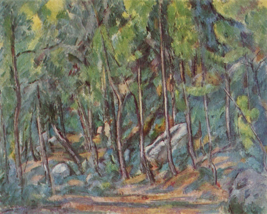 Reproduction du tableau « Dans la forêt de Fontainebleau - Paul Cézanne » par Alpha Reproduction en peinture à l’huile