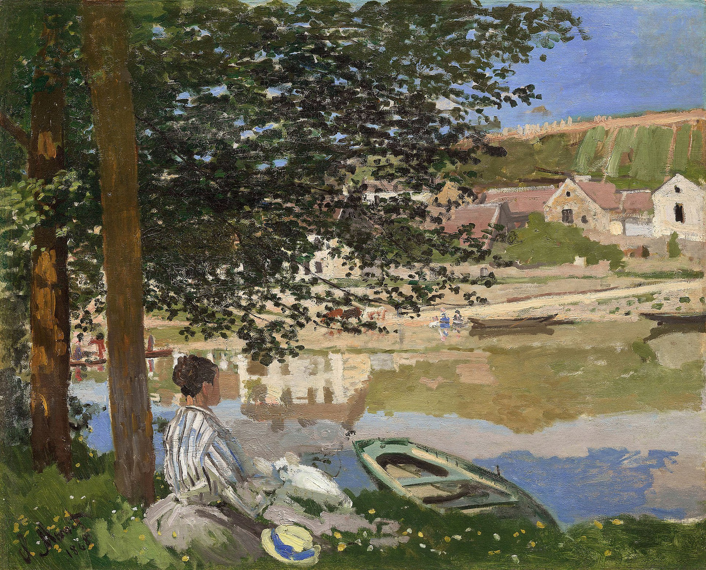 🌿 A orillas del Sena en Bennecourt – Claude Monet (1868)