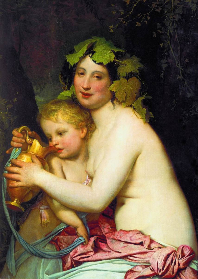 Bacchante jouant avec Cupidon du vin - Fiodor Bruni