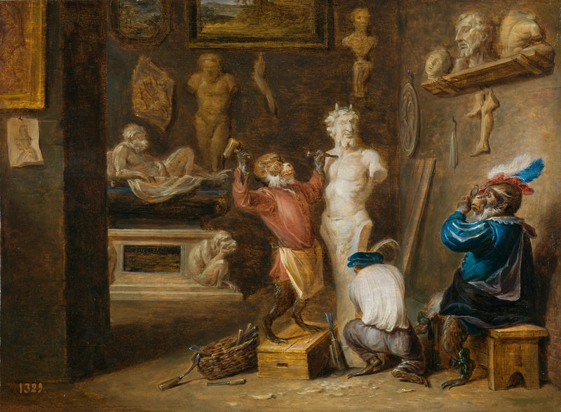 El Mono escultor - David Teniers el Joven