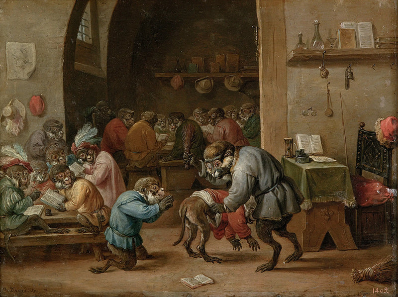 La escuela de los monos - David Teniers el Joven
