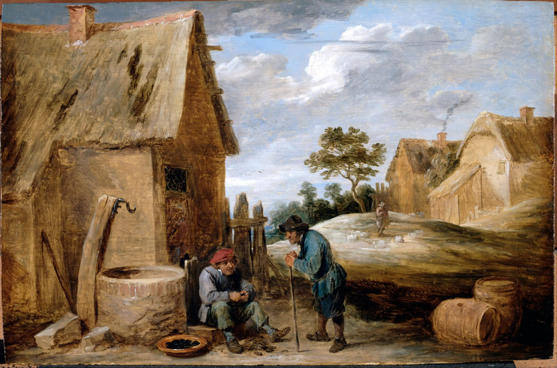 Un campesino comiendo mejillones - David Teniers el Joven