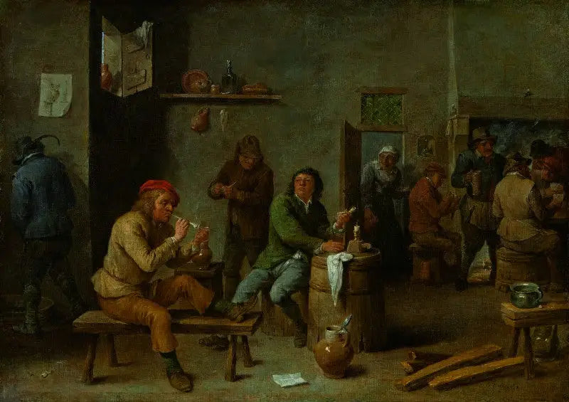 Escena de taberna (Fumadores en una posada). - David Teniers el Joven