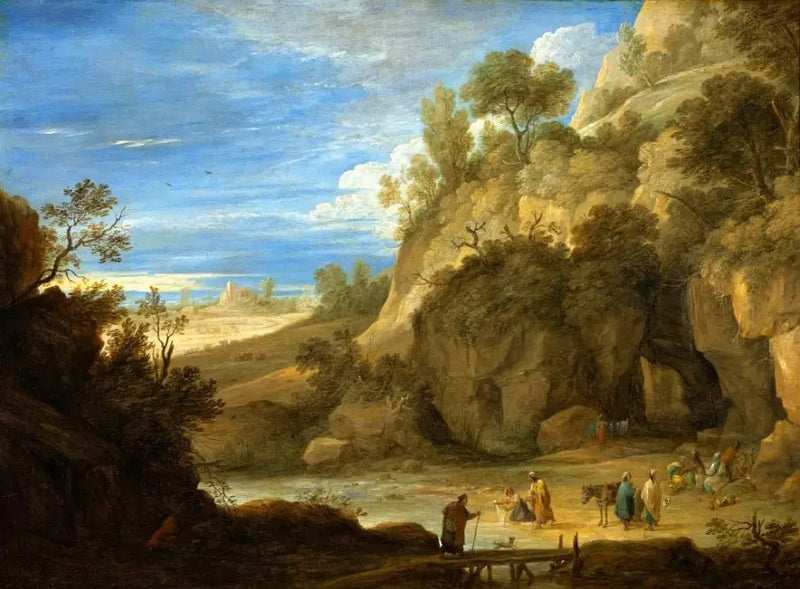 Paisaje con gitanos. - David Teniers el Joven
