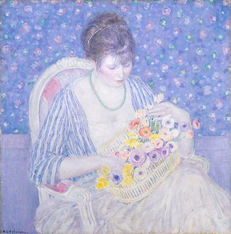 El canasto de flores - Frederick Carl Frieseke