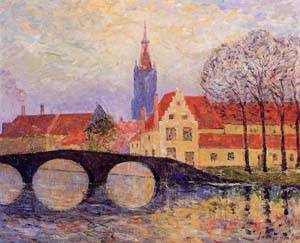 El puente Leguenay en Brujas - Maxime Maufra