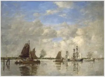 La Mosa en Dordrecht - Eugène Boudin