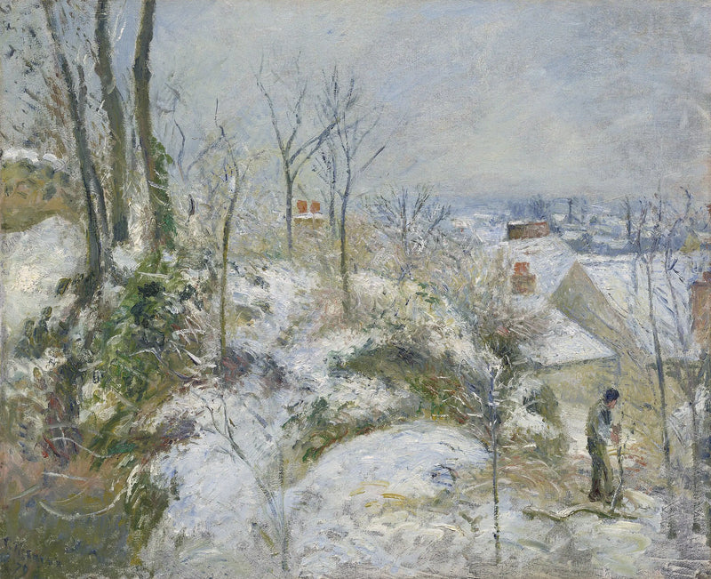 La Garenne, costa de Saint-Denis en Pontoise, efecto de nieve - Camille Pissarro