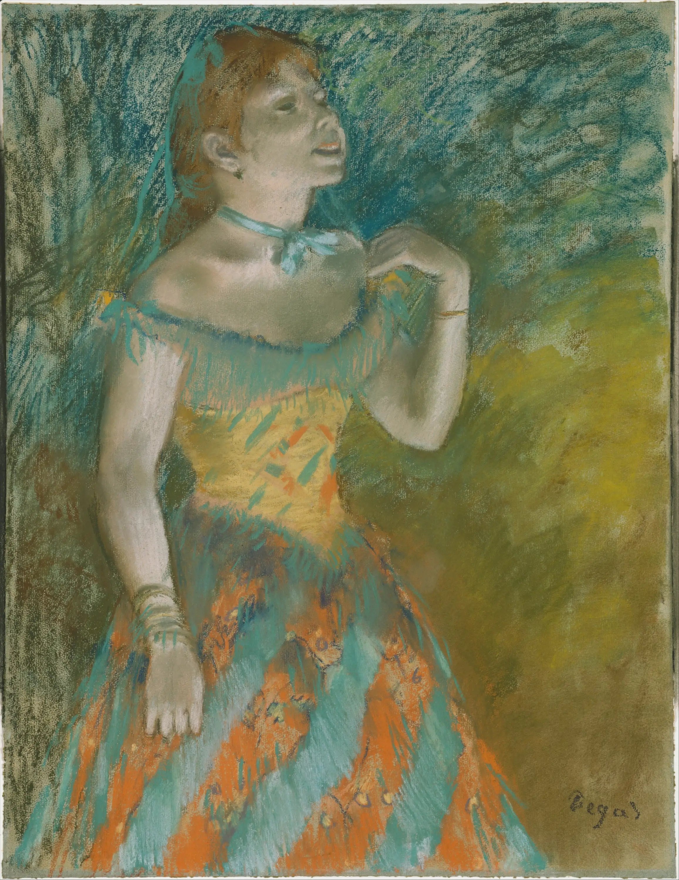 Reproduction du tableau « Le chanteur en vert - Edgar Degas » par Alpha Reproduction en peinture à l’huile