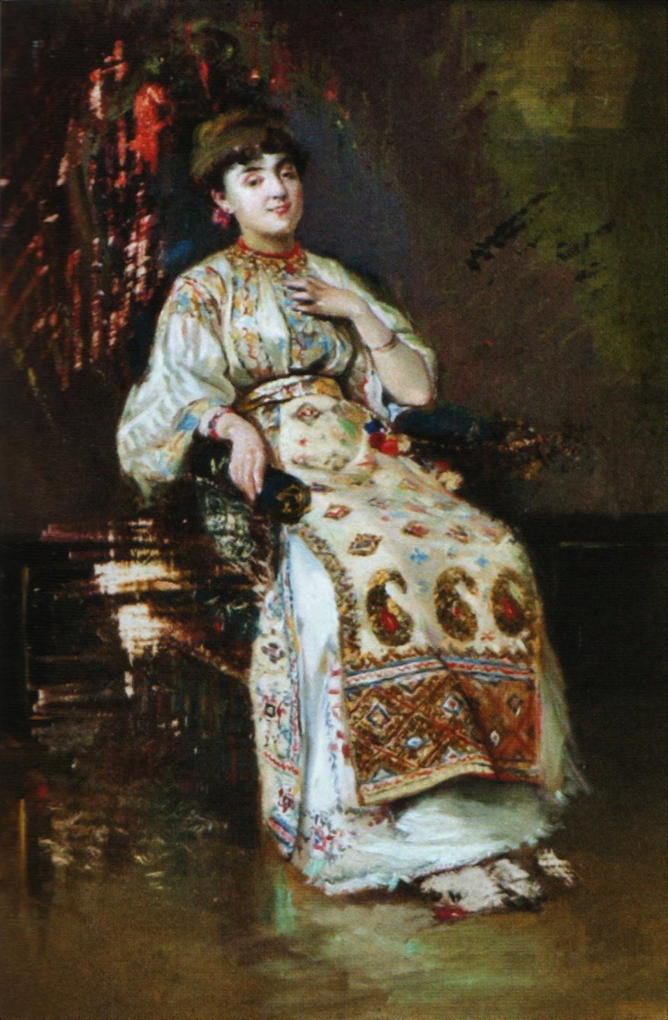 Femme en costume national, Theodor Aman, 1880, peinture à l’huile