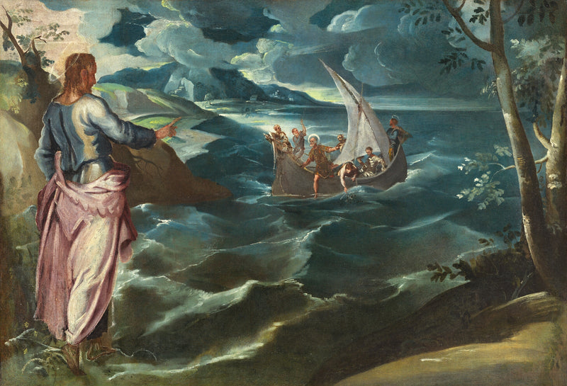 El Cristo en el lago de Tiberíades - Jacopo Tintoretto