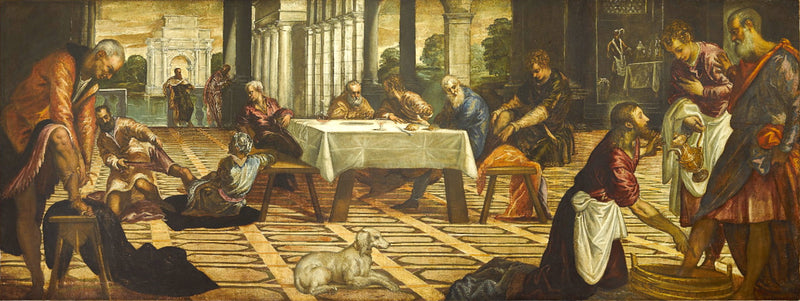 El Cristo lavando los pies a los discípulos - Jacopo Tintoretto