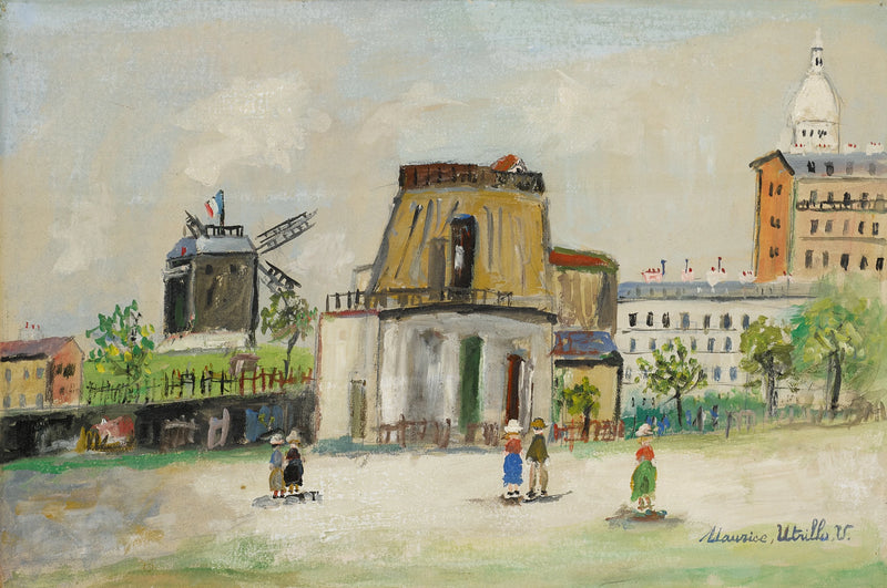 Tour du Philosophe et Moulin de la Galette, Montmartre (1950) - Maurice Utrillo